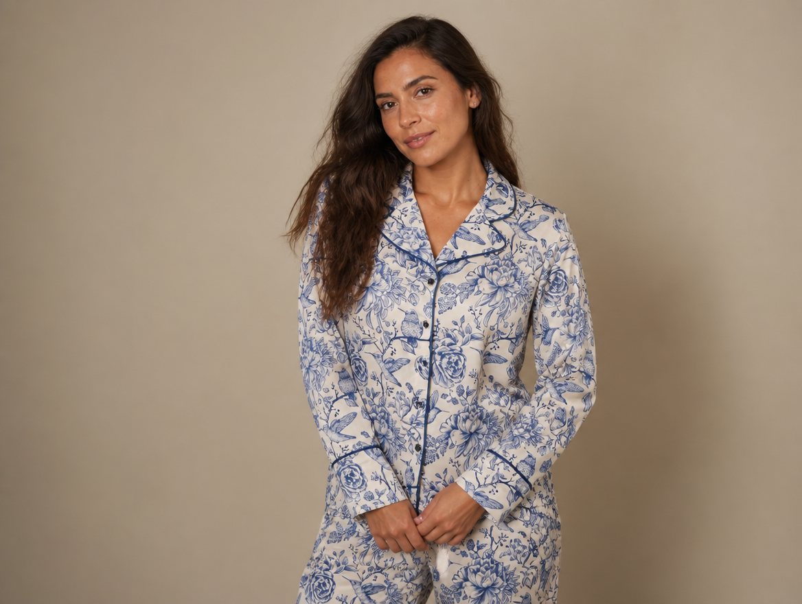 Pijama Eterna Primavera de seda, plano medio