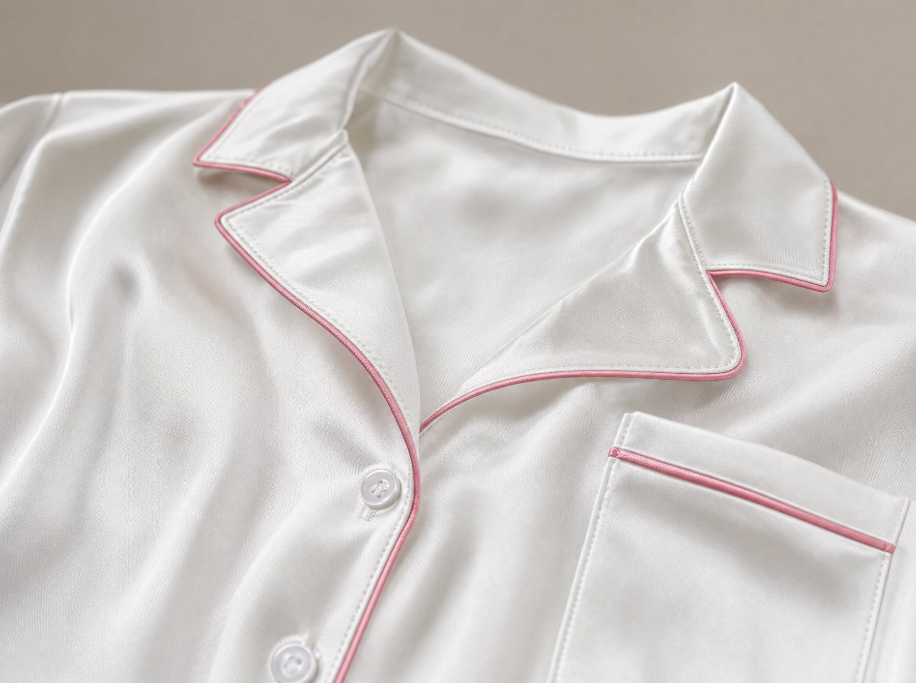 Costuras y vivo rosa de la pijama Perla